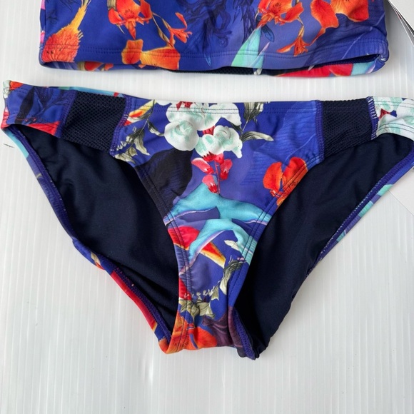 🆕 Athleta Lucia Floral Bikini - Blue and Orange NWT two piece bikini - Picture 4 of 9